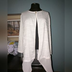 LOGO By Lori Goldstein lightweight jacket, Size XL, white